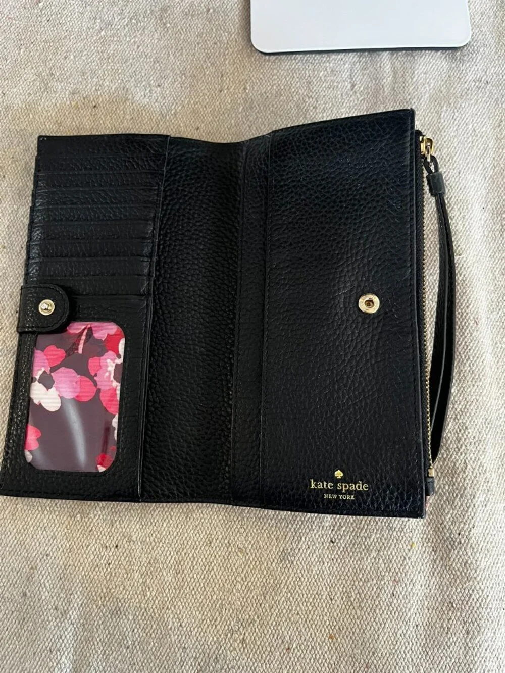Kate Spade New York Lane Anika Blush/Black Pebbled Leather Shoulder Bag W/Wallet